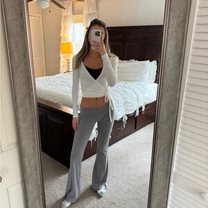 Grey Fold Over Pants